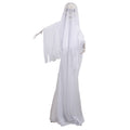 Scary Ghost Bride Halloween Ornament with Sound, Battery Operated Animated Skeleton Decoration for Haunted House Prop