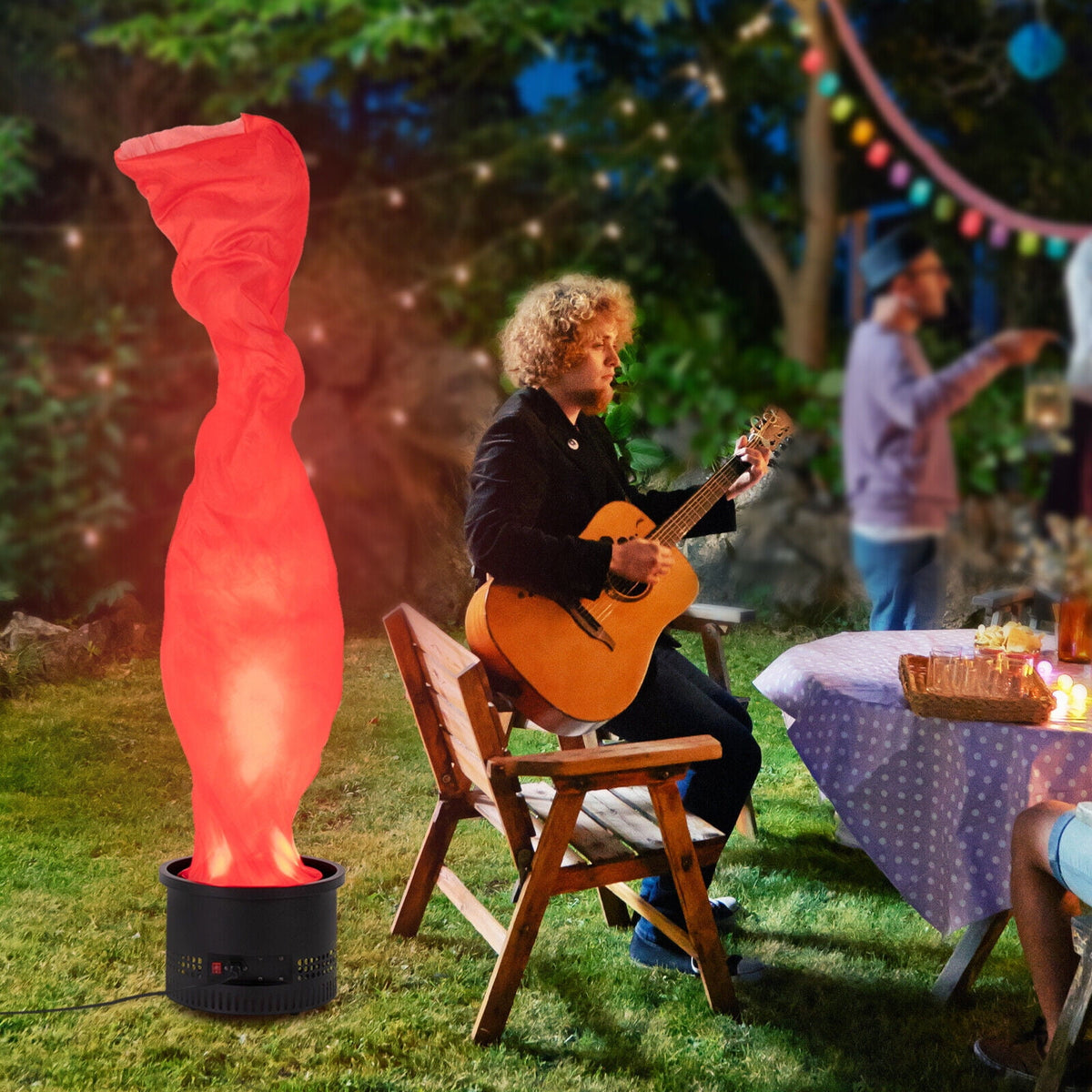 Simulated Campfire Light, Fake Flame Light for Campfire Parties, Outings, Markets, Shops Electric Red Flame Light