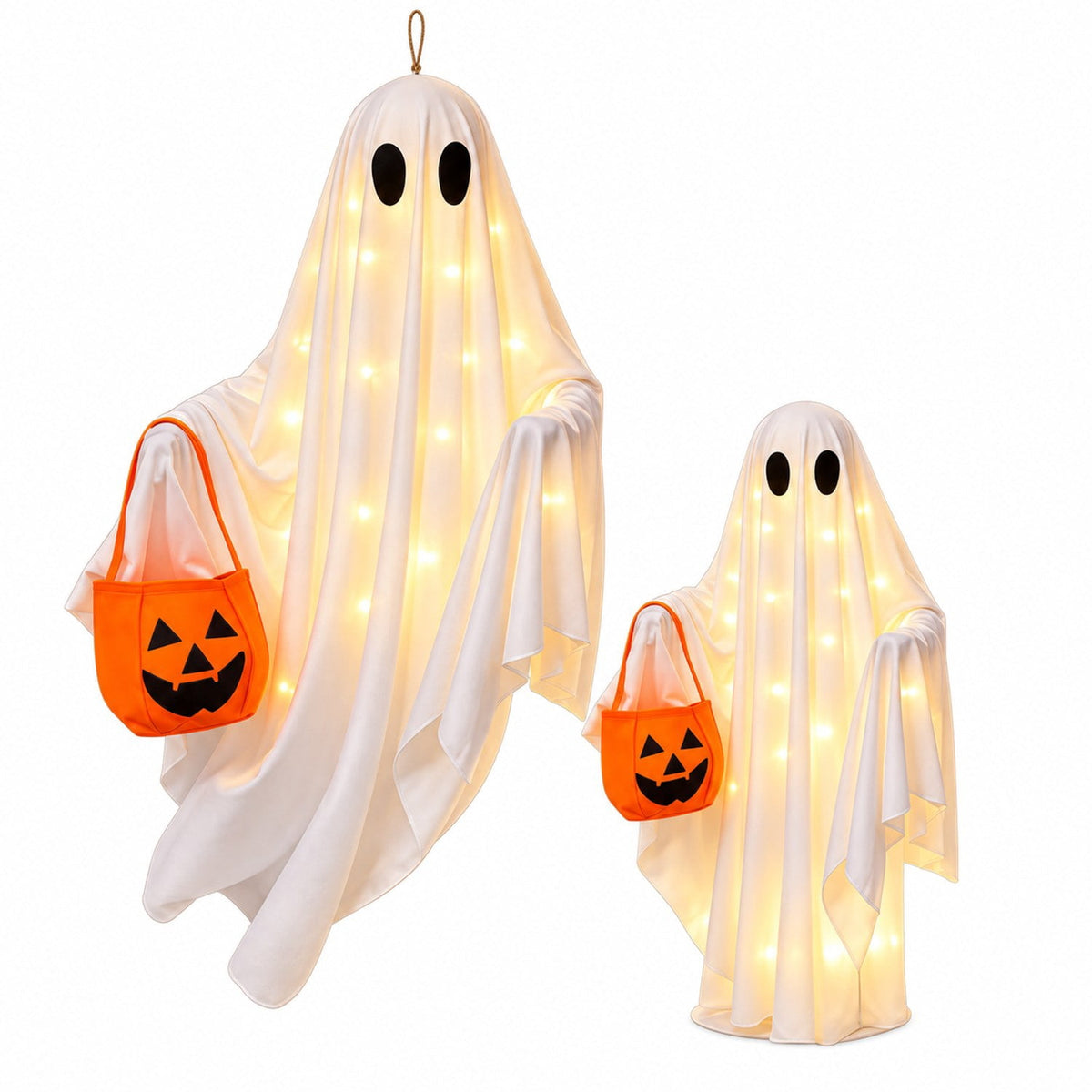 Solar Halloween Ghost Lights IP65 Waterproof 30 LED 2 Pack