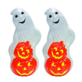 Union Products Light up Ghost and Pumpkin Halloween Decoration, Plastic, White/Orange (2 Pack)