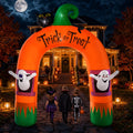 VETPW 10FT Large Halloween Inflatable Archway Decoration, Halloween Blow Up Lighted Archway with Ghost & Black Cat & Cornucopia, Trick & Treat Yard Garden Patio Lawn Outside Decor