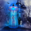 VINGLI 8.8FT UFO Inflatable Halloween Outdoor Decorations,People Standable, Blow Up Yard Decorations, Built-in LED Lights Décor for Indoor Home Party Garden Lawn Store