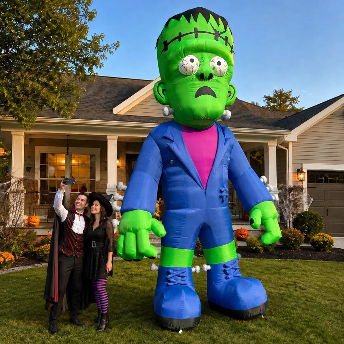 Wellcomer 20ft Giant Inflatable Frankenstein with Blower - Halloween Outdoor Decor
