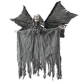 Zhourta Electric Flying Skeleton Ghost Animated Halloween Prop with Flapping Wings for Haunted Yard