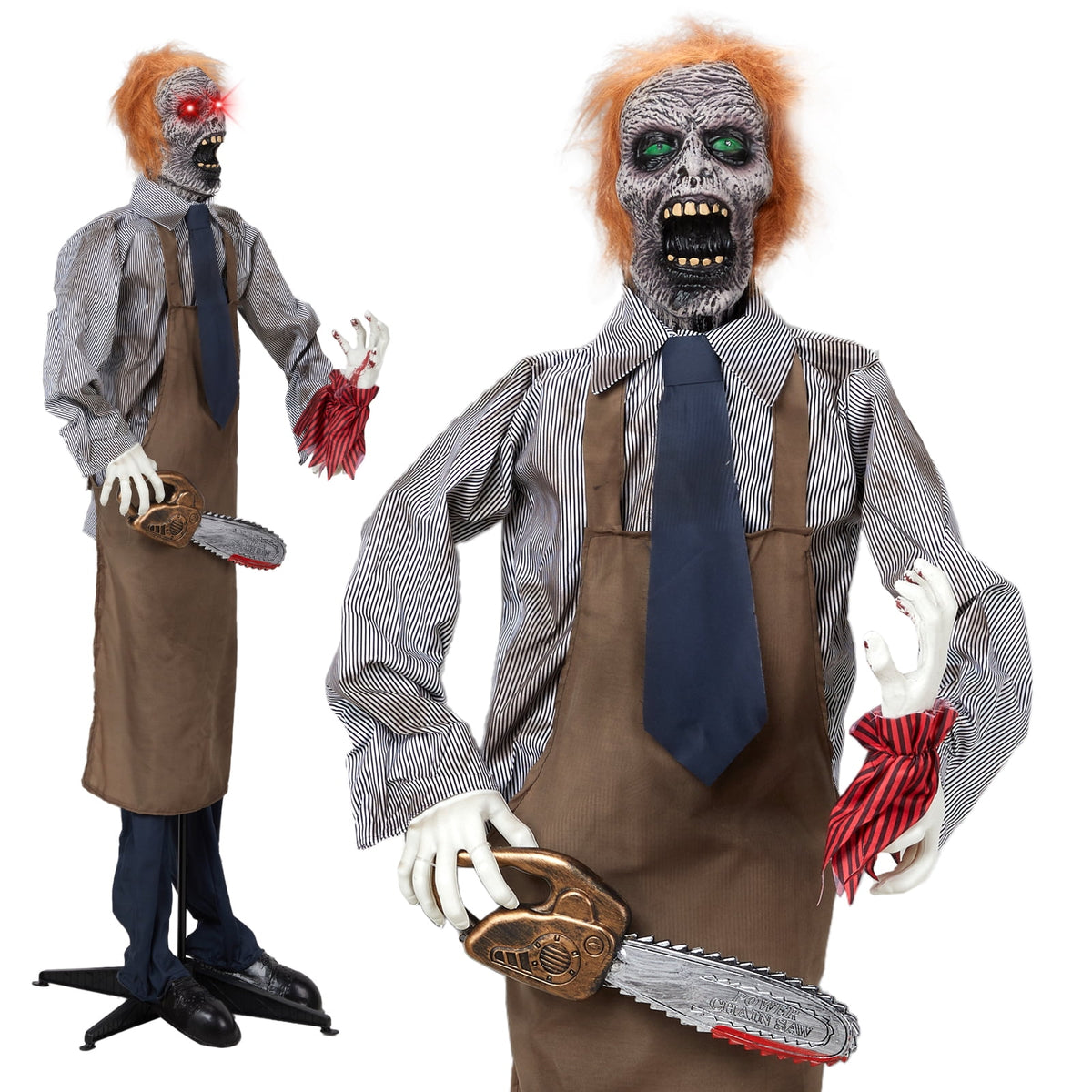 Zimtown 5.7FT Halloween Animatronic Chainsaw Man The Sound Activated Halloween Prop