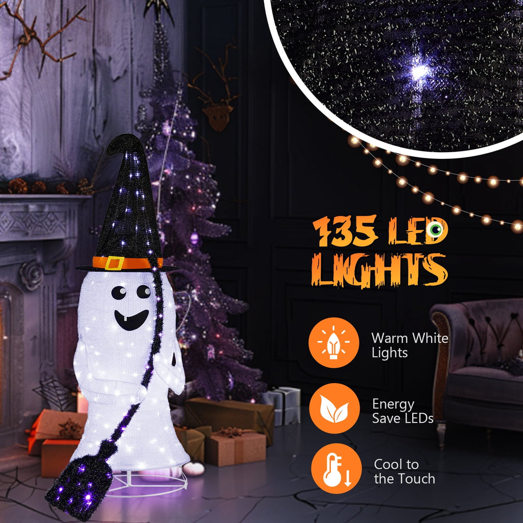 Zimtown 4 FT Halloween Outdoor Decor Halloween Ghost Lighted Halloween Yard Decoration for Party