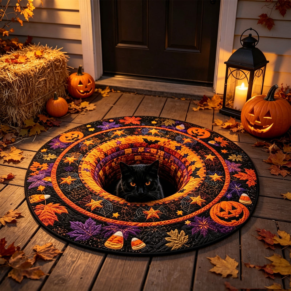 ZJNGJC 3D Circular Halloween Doormat Weird Decoration Whimsy Charm To Your Indoor Space C