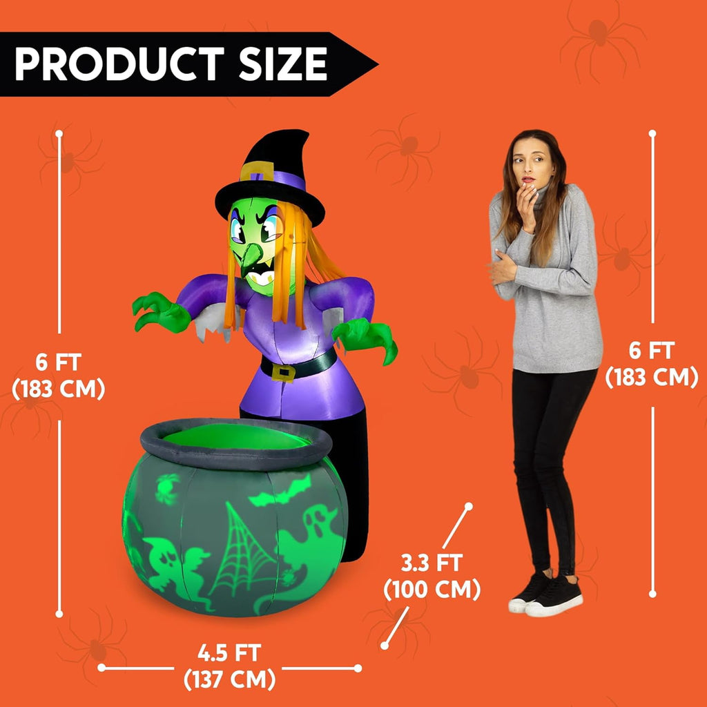 Joyfy 5 Ft Tall Halloween Inflatable Pumpkin,Blow Up Pumpkin with Projector Face and Music Lights,Outdoor Decorations for Yard,Garden,Lawn,Party