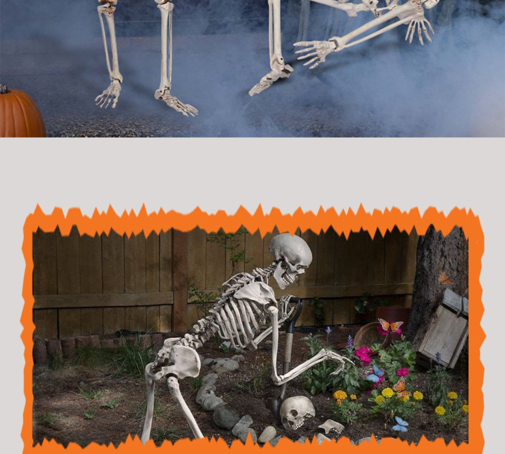 GoLucid Halloween Full Body Skeleton Decoration 78.74", Life Size Posable Skeleton Prop 200cm, Indoor Outdoor Haunted Yard Decor