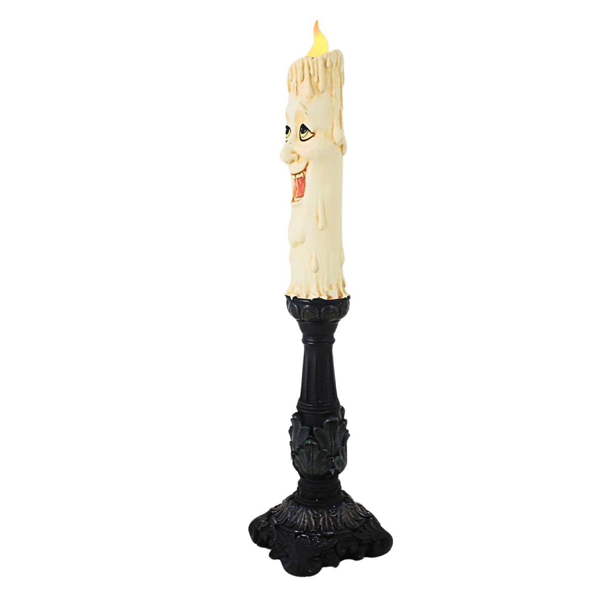 December Diamonds 17.00In 17 Inch Spooky Face Candlestick, Resin, Halloween Light 2930563