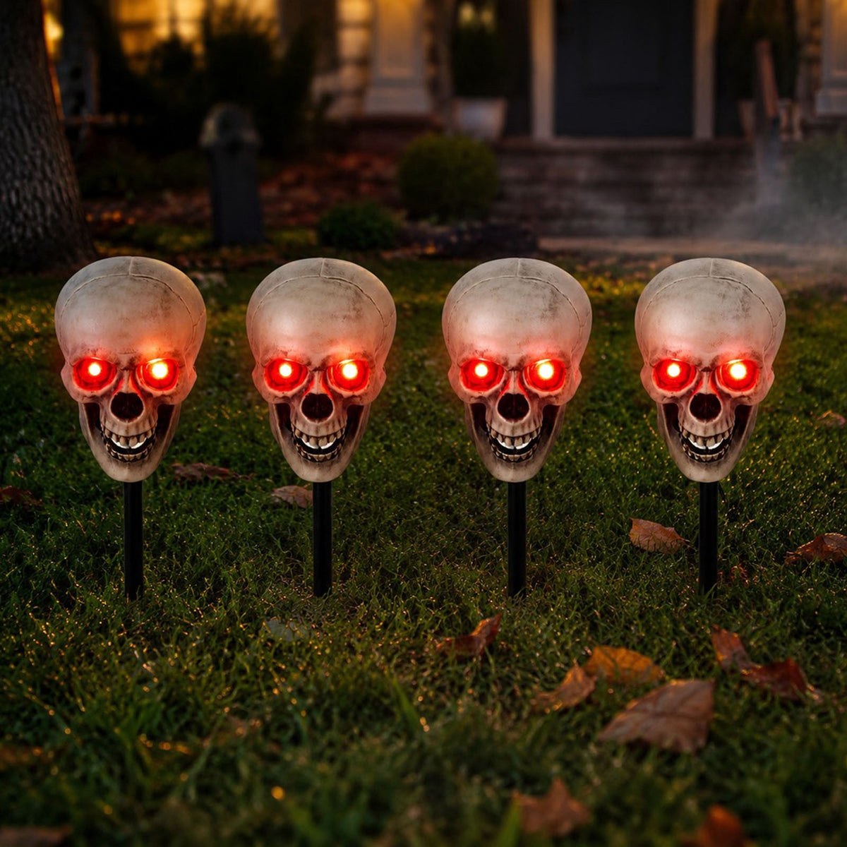 Halloween Lighted Skeleton Decor Outdoor, Solar-Powered Stake Light Realistic Scary Graveyard Bone Hands & Arms with LEDs, IP65 Waterproof for Lawn Garden Yard Party, Purple & Green