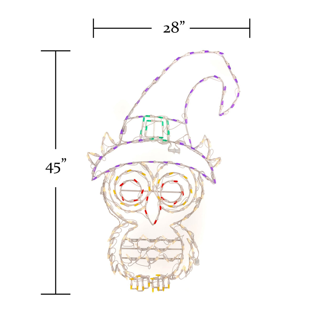 Holidynamics LED Outdoor Metal Framed 45in Witch Owl Halloween Display