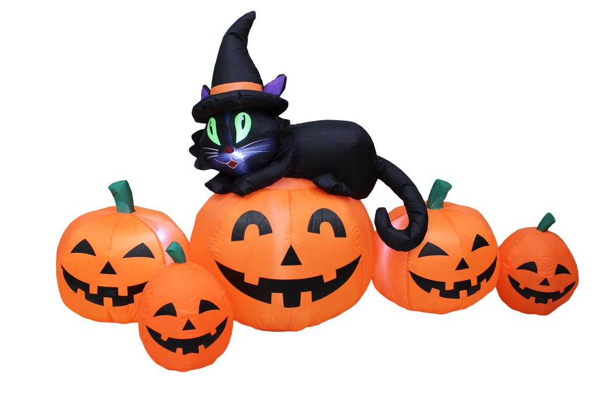 Impact Canopy Inflatable Outdoor Halloween Decoration, Pumpkin and Witch