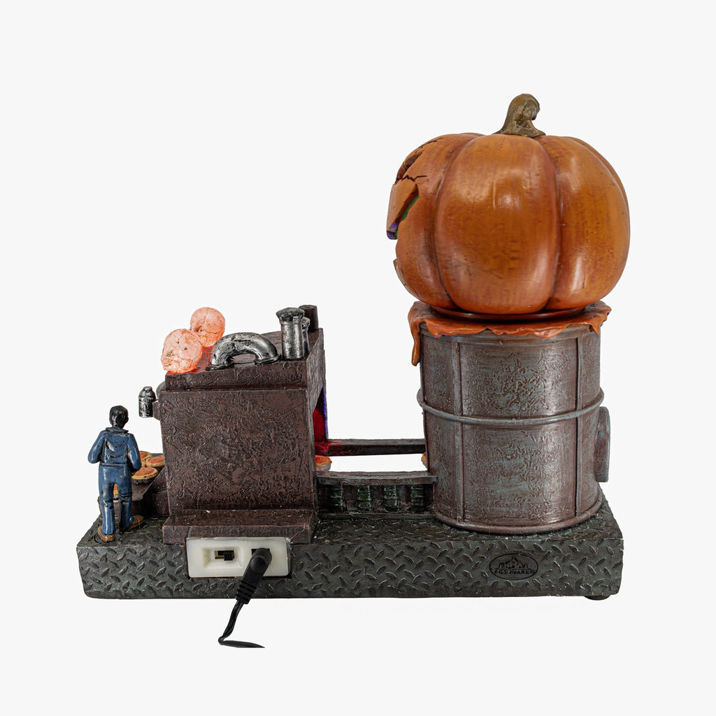 FG Square Pumpkin Pie Manufacturing Halloween Village