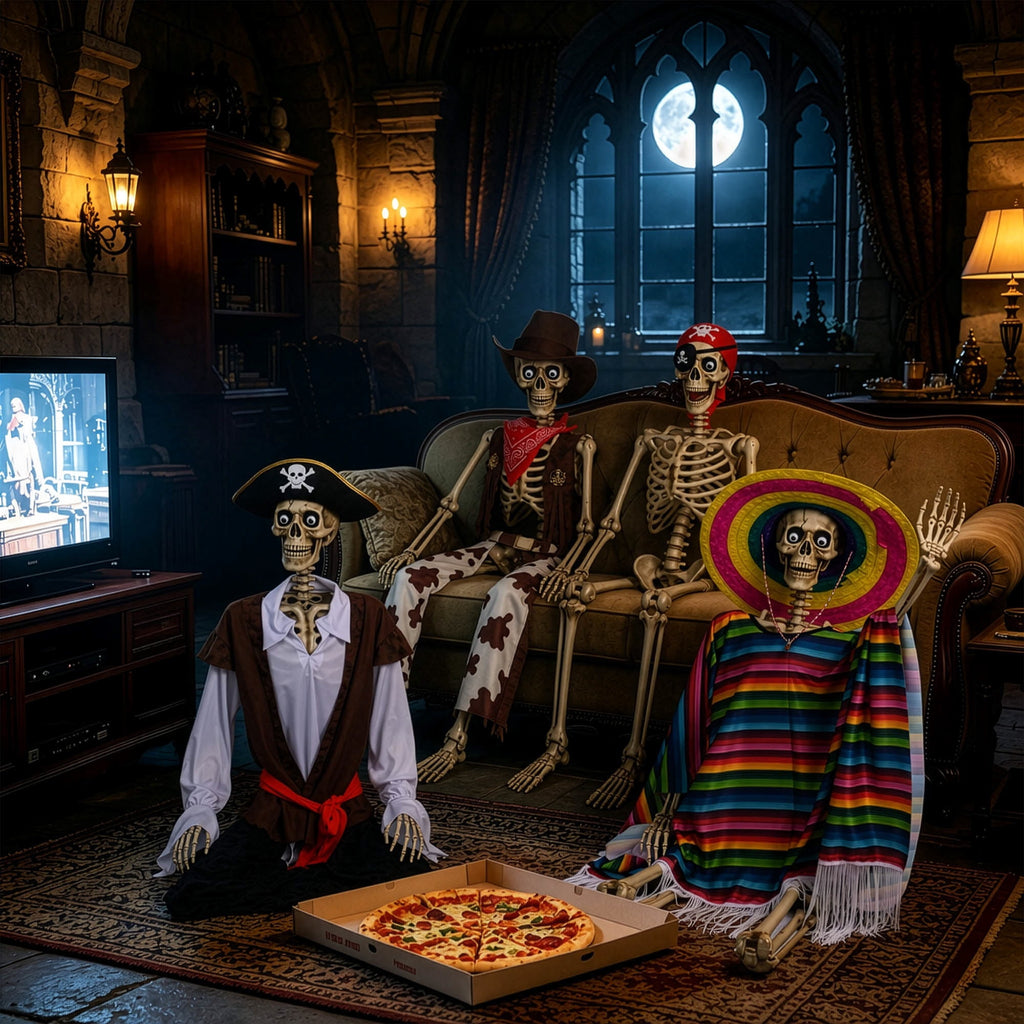 Yescom 5.6ft Halloween Pirate Captain Skeleton Life Size Human Bone Movable Joints Outdoor Decor 2026