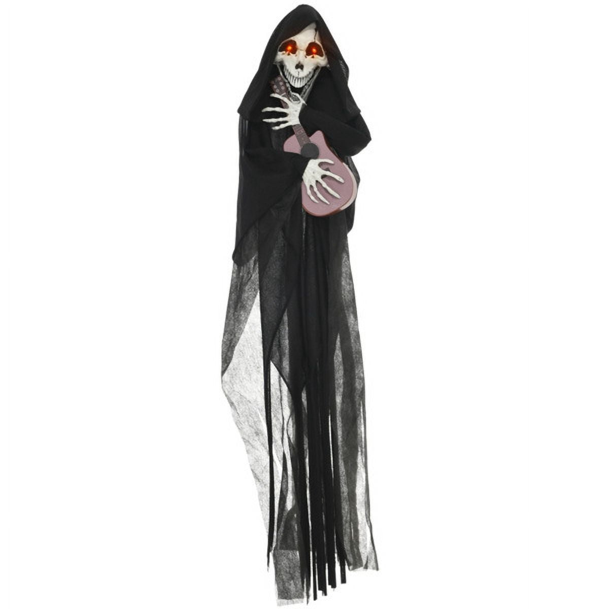 3.9FT Animated Halloween Pumpkin Ghost Prop Sound Activated with Red Glowing Eyes