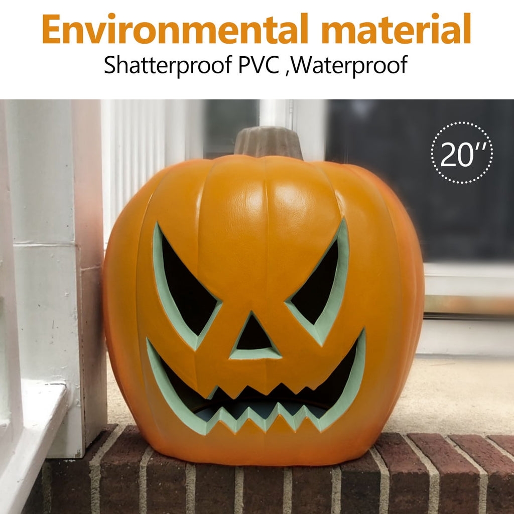 4Pack LED Lighted Jack O Lantern Indoor Outdoor Halloween Large Pumpkin Lantern Decoration