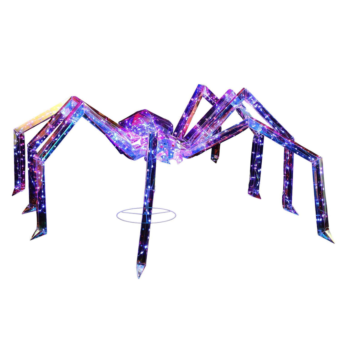 3FT Light Up Halloween Spider - Iridescent Outdoor Decoration with 340 LED Lights for Yard, Porch, and Garden Parties