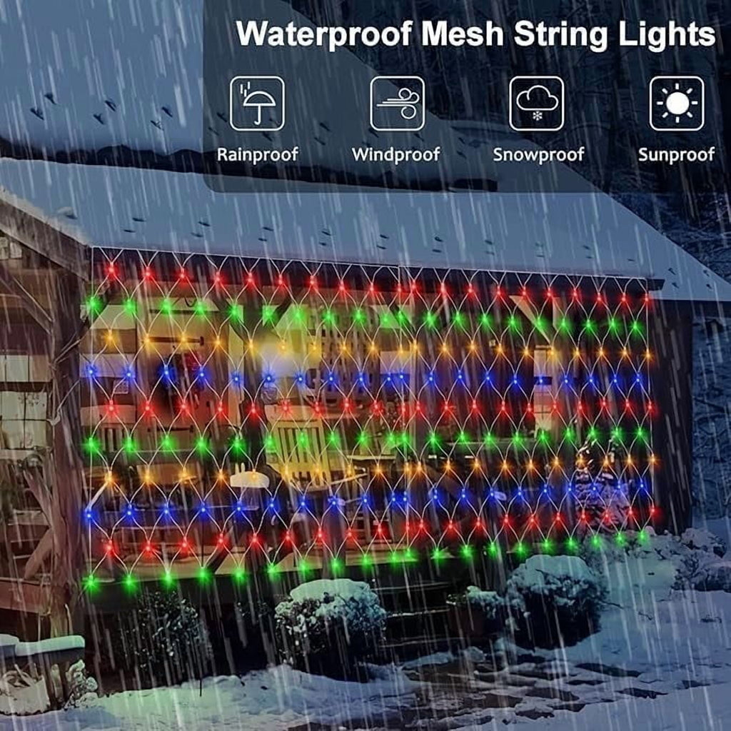 Garden Net Lights Battery Operated, 4mx6m 672LEDMesh Fairy String Lights Fairy Net Lights 8 Modes Waterproof Net Mesh String Lights for Garden Balcony Decor