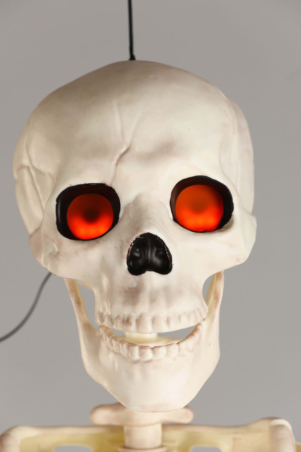 Deluxe Flaming Light Up Eyes & Talking Skeleton Decoration