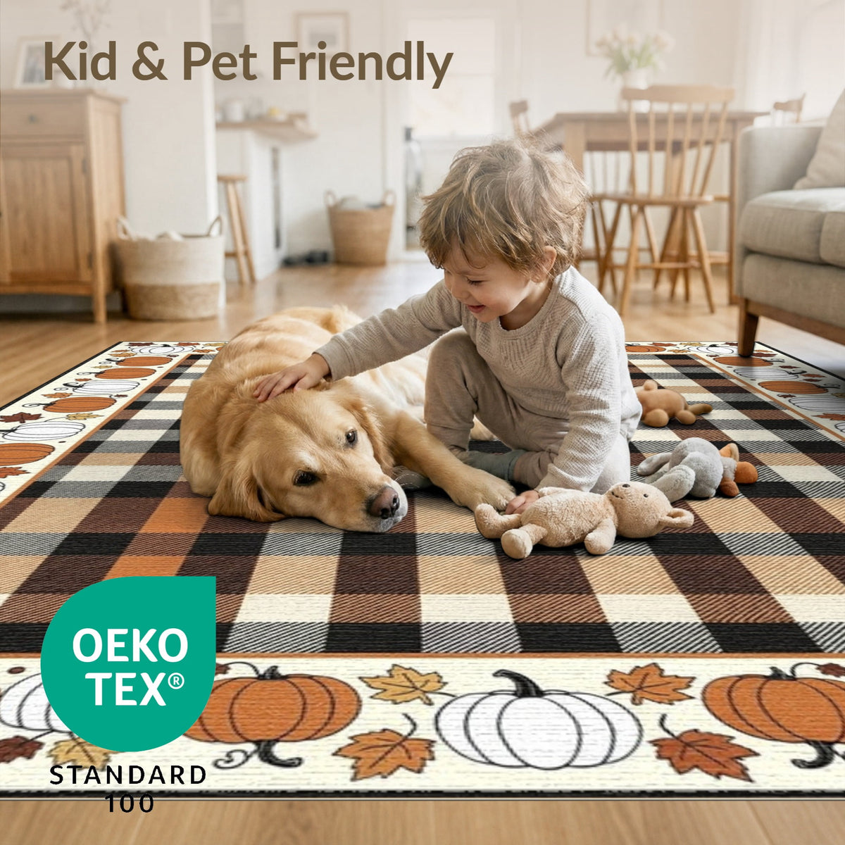ODIKA Halloween Spooky Harvest Striped Welcome Ghosts Fallc Door Doormat Stain Resistant Low Profile for Dorm Room, Small Living Apartment