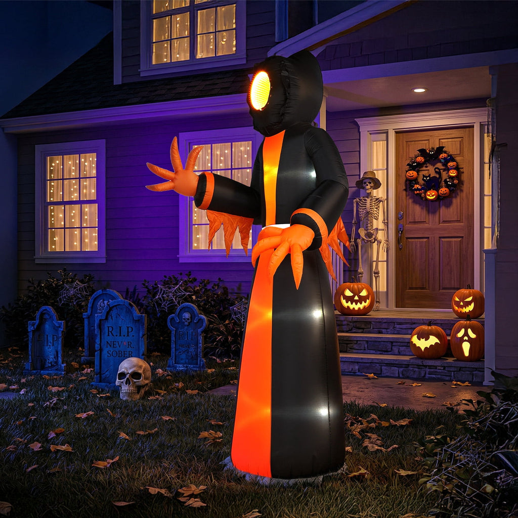Zimtown 12 FT Halloween Inflatable Grim Reaper with Mirror Tunnel Face,Outdoor Halloween Decoration