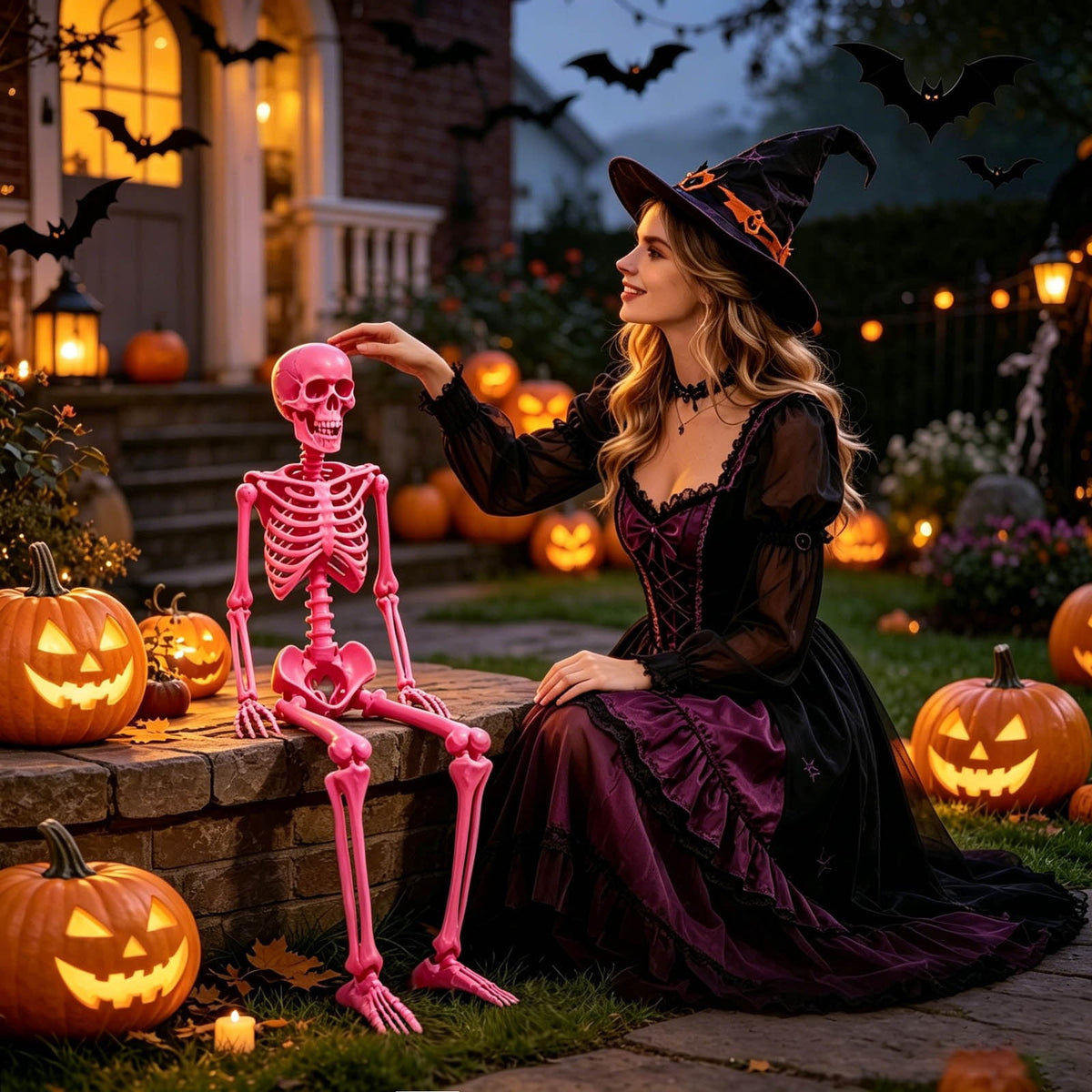 2Pcs Halloween Decorations Halloween Skeleton Creepy Desktop Ornament For Festive Home Party Desktop Ornament