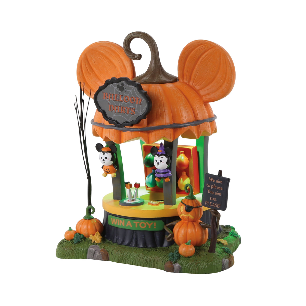 Department 56 Disney Village Balloon Darts Game Halloween Lit Building Figurine, Multicolor 6.1in H