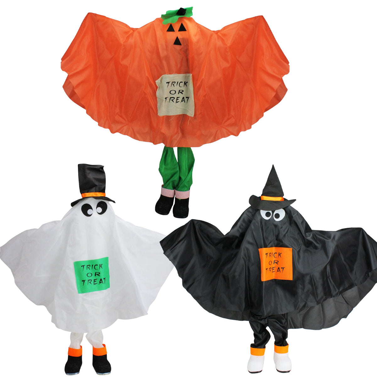 Northlight Ghost, Pumpkin and Bat Standing Halloween Kid Figures - 36" - Set of 3