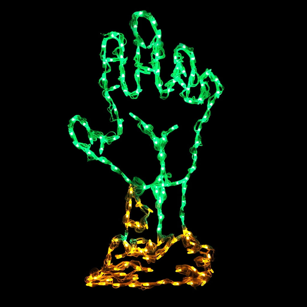 Holidynamics 36 Inch LED Wire Framed Zombie Hand Yard Decoration, 140 Lights