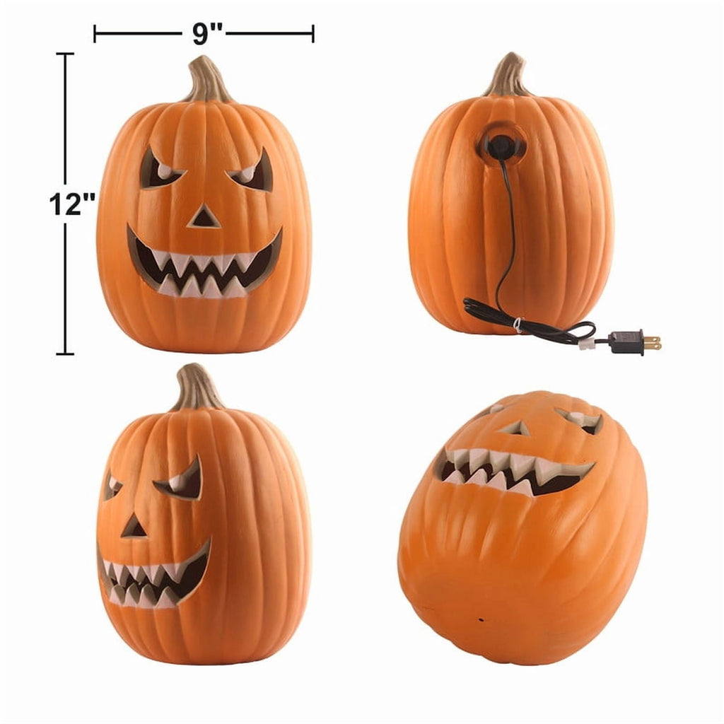 DUNCHATY 21" LED Pumpkin Light, Extra Large Angry Jack O' Lantern Halloween Decor for Outdoor Yard - Furious Face