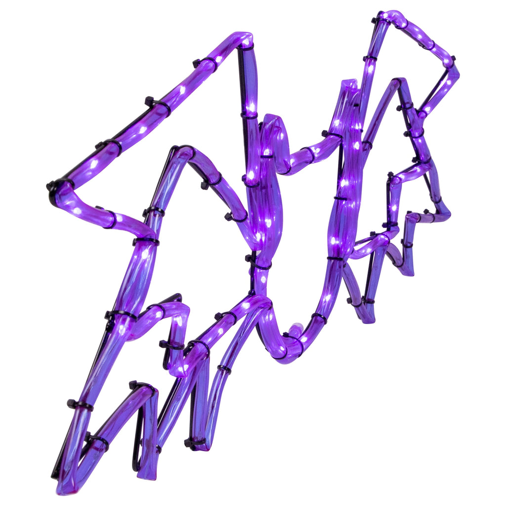 Northlight LED Lighted Bat 4-Function Halloween Window Decoration - 24" - Purple Lights