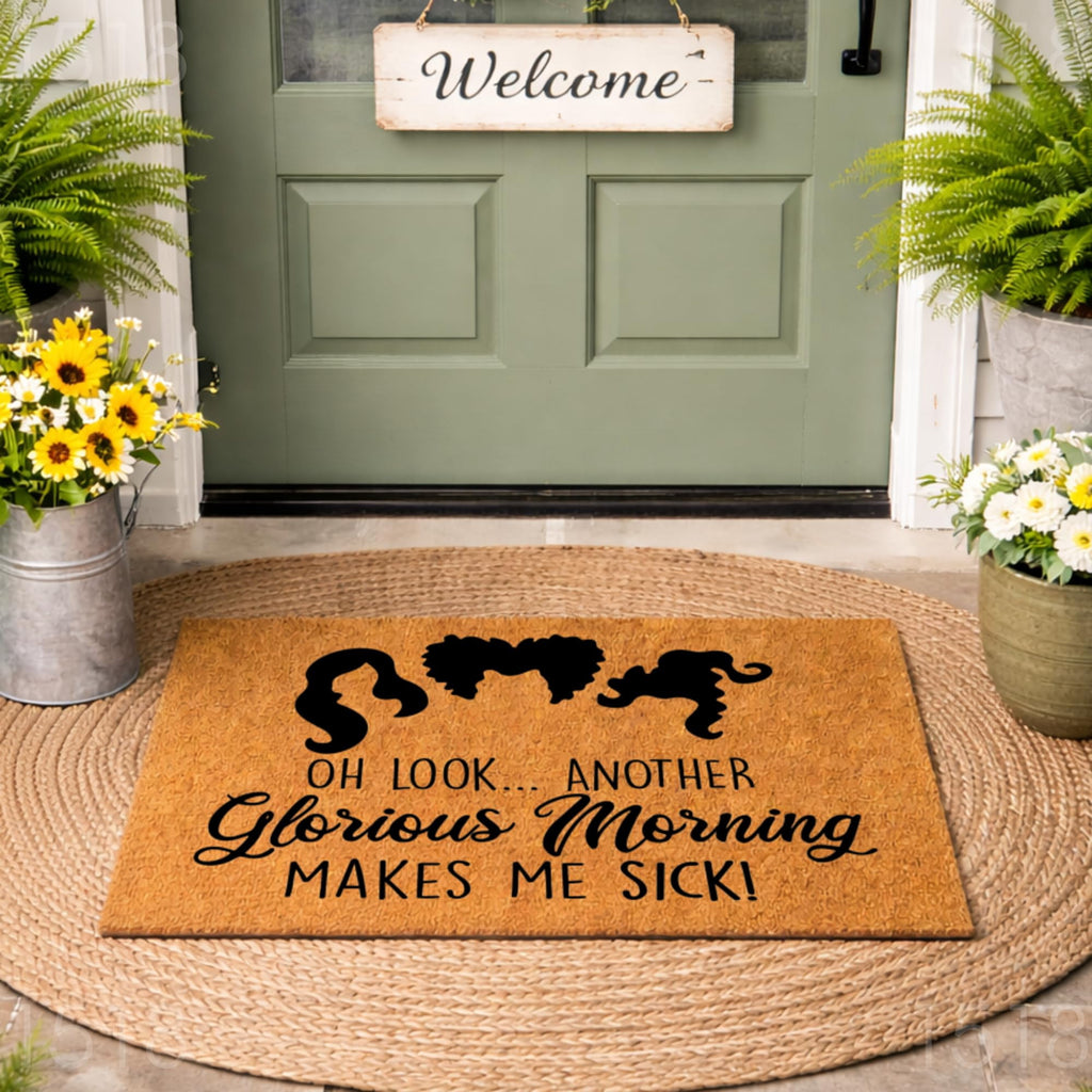 Oh Look Another Glorious Morning Makes Me Sick Doormat, Funny Halloween Welcome Mat, Indoor Outdoor Entryway Door Mat (24x72 inches) WoodByStu 1518