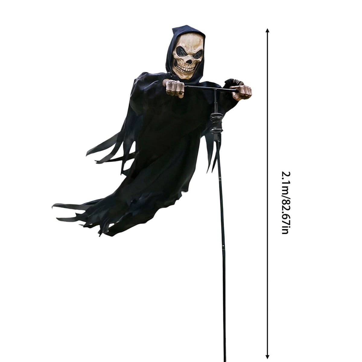 Halloween Ghost Robe Skeleton Mask Ground Stake Bird Repellent Outdoor Yard Lawn Decorative Ornament Set