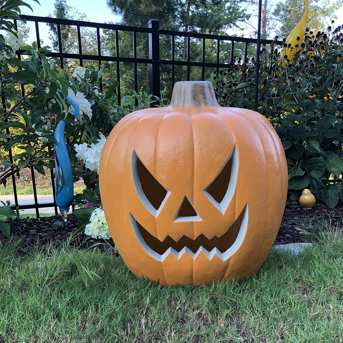 4Pack LED Lighted Jack O Lantern Indoor Outdoor Halloween Large Pumpkin Lantern Decoration