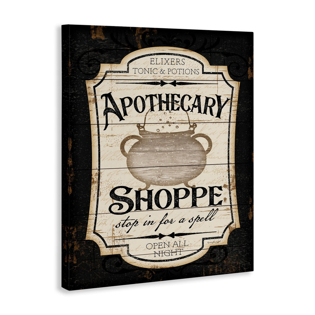 Stupell Industries Apothecary Shoppe Spooky Halloween Sign Witch Potion Cauldron, 30 x 40, Design by Jennifer Pugh