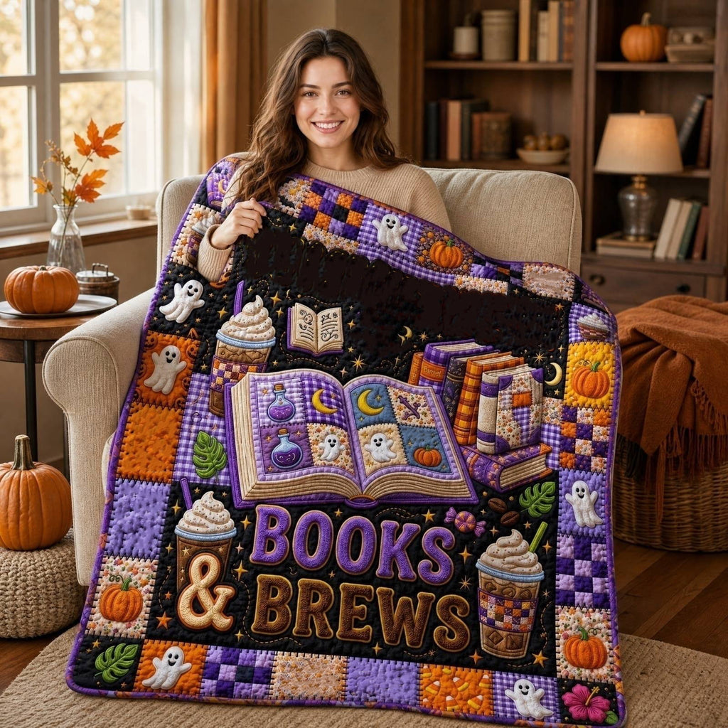Throw Blanket, Quilted Spooky Season Ghost Skeleton Black Cat Design, 1 Piece, Halloween Decor for Couch Bed Living Room