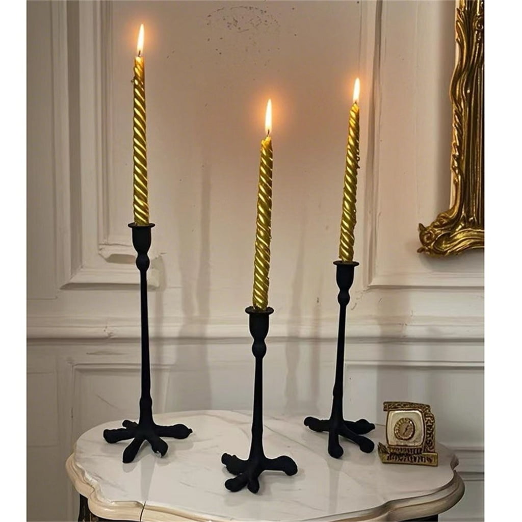 KCAHPAN Antique Inspireds Metal Claws Candle Holder Stand for Tapers Candle for Halloweens