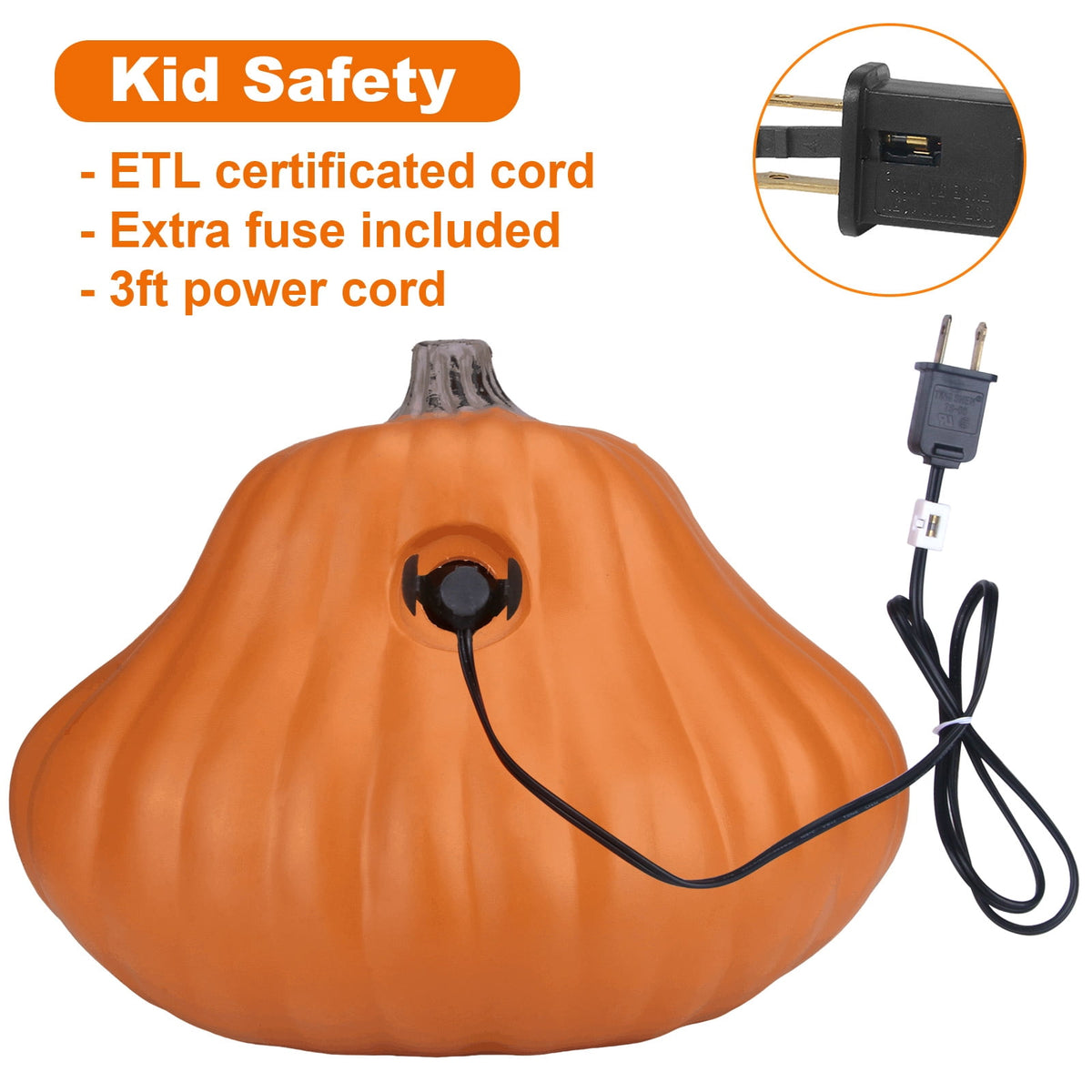 21in+12in LED Light Up Jack O Lantern Halloween Pumpkin Lights Indoor/Outdoor Holiday Festival Garden Patio Front Door Decor