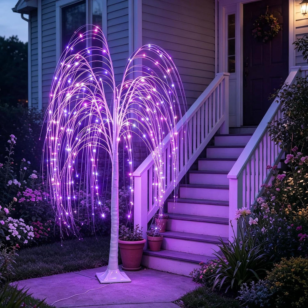5FT Lighted Weeping Willow Tree, 216 LED, 32 Colors for Party, Home, Garden, Wedding, Christmas, Halloween