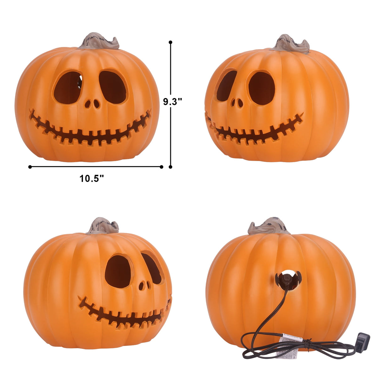 21in+12in LED Light Up Jack O Lantern Halloween Pumpkin Lights Indoor/Outdoor Holiday Festival Garden Patio Front Door Decor