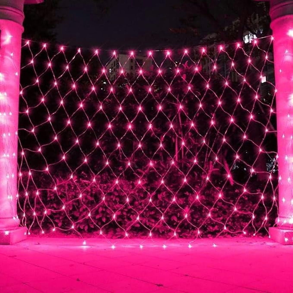 SHANJIA Garden Net Lights Battery Operated, 4mx6m 672LEDMesh Fairy String Lights Fairy Net Lights 8 Modes Waterproof Net Mesh String Lights for Garden Balcony Decor