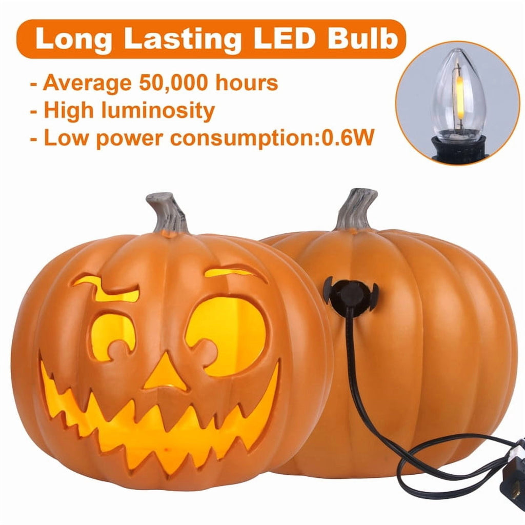 DUNCHATY 21" LED Pumpkin Light, Extra Large Angry Jack O' Lantern Halloween Decor for Outdoor Yard - Furious Face