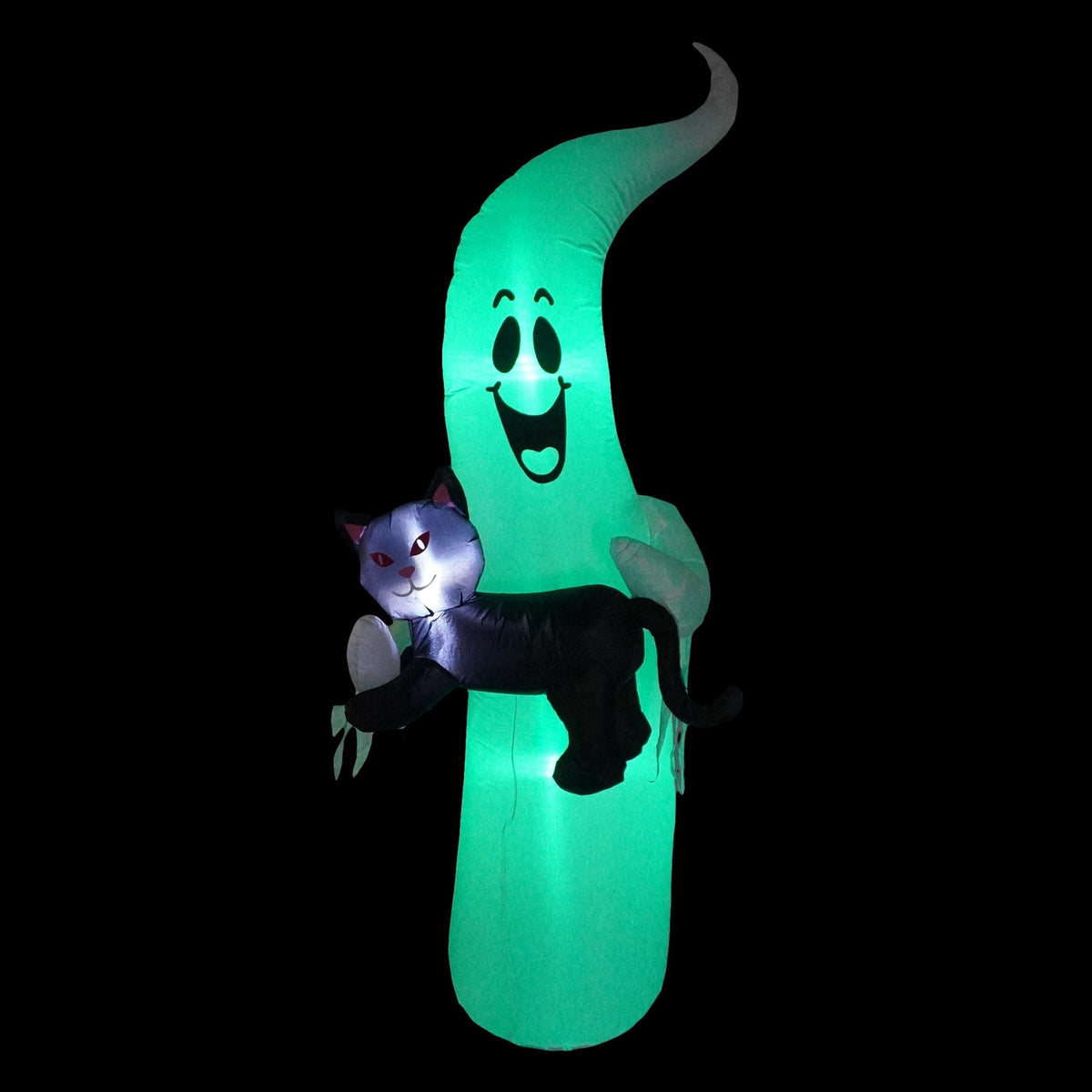 Color-Changing Ghost with Cat Airblown Yard Inflatable, Multicolor, 7', Halloween by Way To Celebrate