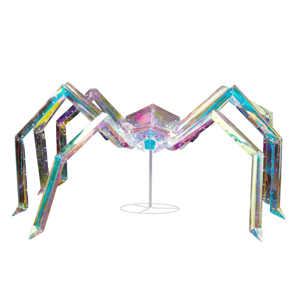 3FT Light Up Halloween Spider - Iridescent Outdoor Decoration with 340 LED Lights for Yard, Porch, and Garden Parties