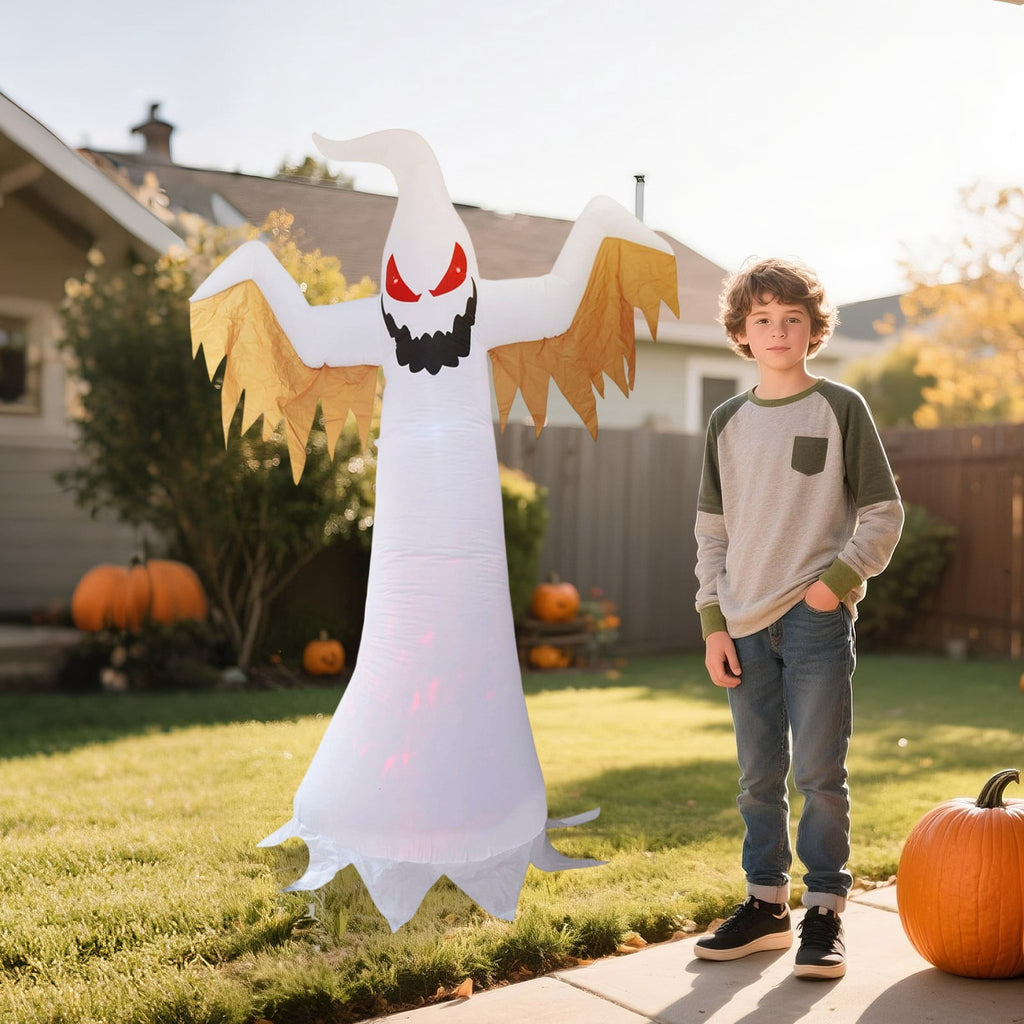 7.8 Feet Scary Halloween Decorations Outdoor Light Up Halloween Decorations Inflatables Spooky Ghost for Yard Lawn Halloween Party