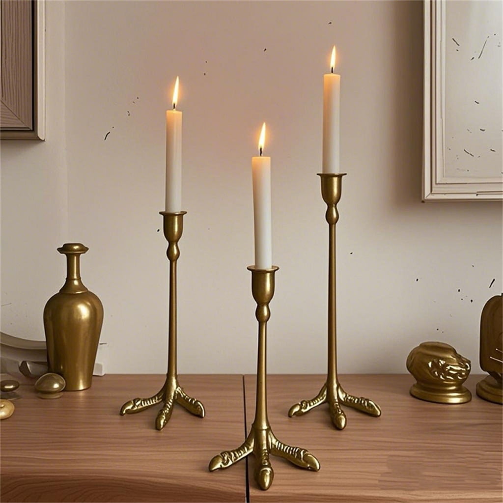 KCAHPAN Antique Inspireds Metal Claws Candle Holder Stand for Tapers Candle for Halloweens