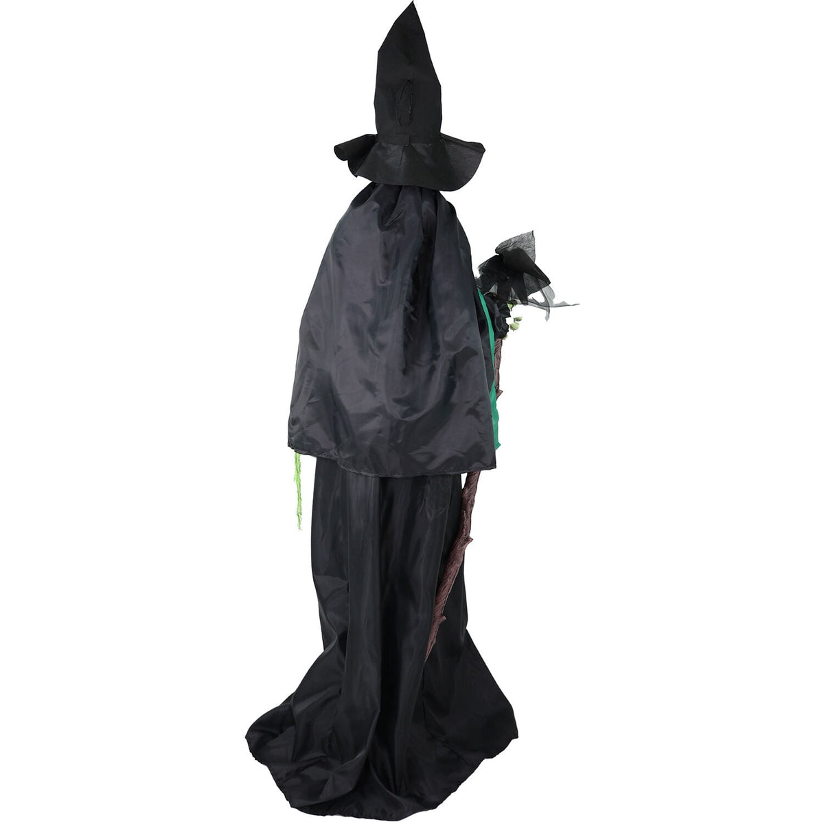Haunted Hill Farm 6.0-Ft. Touch-Activated Mounted Flying Witch Halloween Animatronic