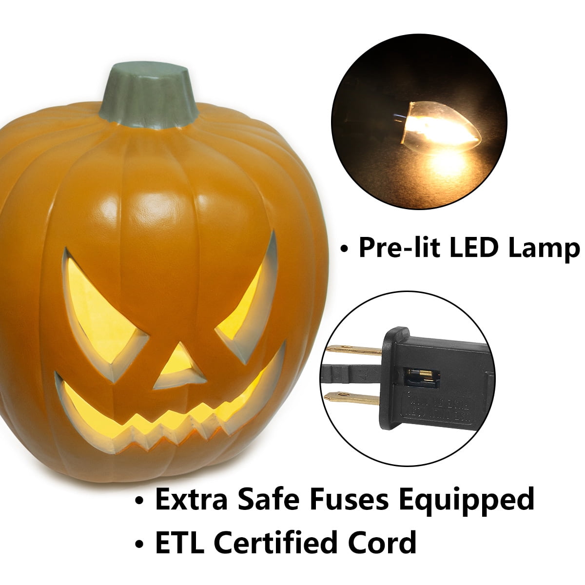 StarQualityBargain 21 inch Light Up Jack O Lantern, Pre-Lit Halloween Pumpkin Decoration for Indoor Outdoor Porch Yard and Party