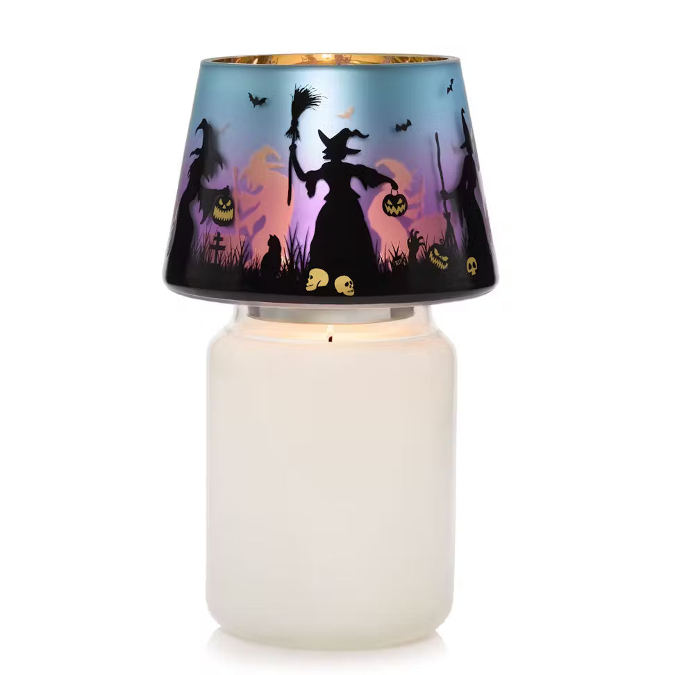 Yankee Candle Witches' Brew Large Original Jar Candle with a Flicker Halloween Witches Glass Jar Shade